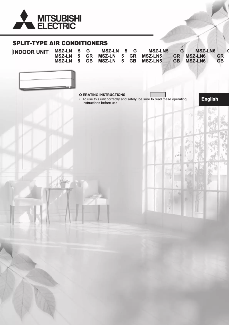 Page 1 de la notice Manuel utilisateur Mitsubishi MSZ-LN35VG2V