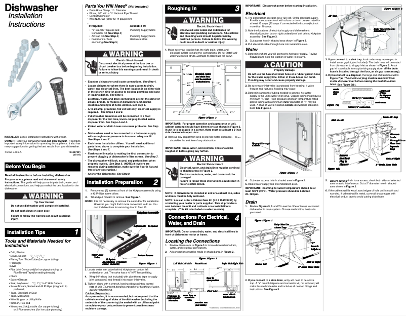 Page 1 de la notice Guide d'installation Frigidaire FBD2400K