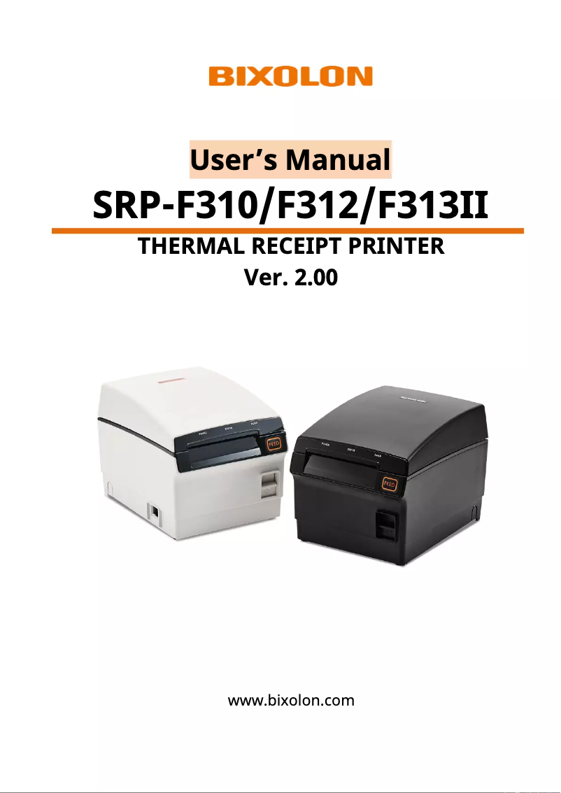 Page 1 de la notice Manuel utilisateur Bixolon SRP-F310II