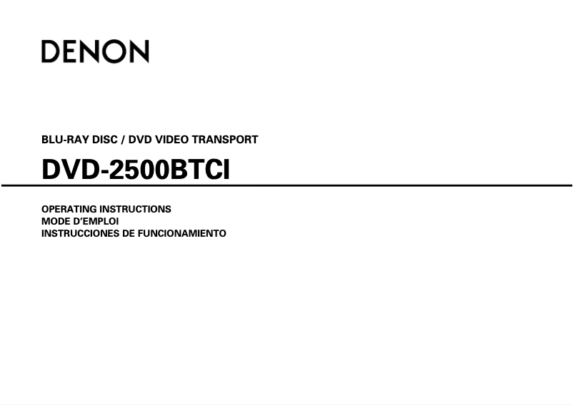 Page 1 de la notice Manuel utilisateur Denon DVD-2500BTCI