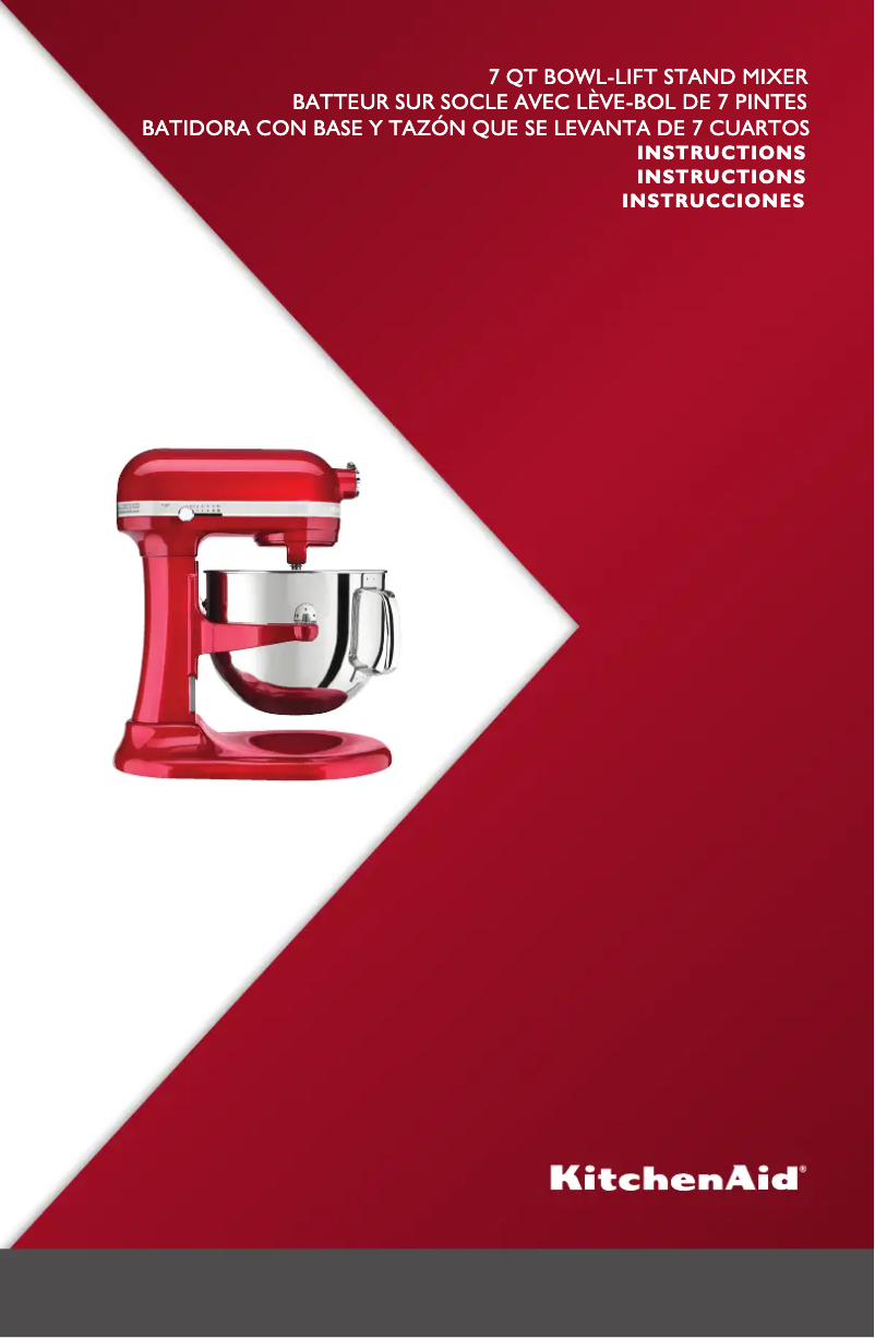 Page n°1 - Manuel utilisateur KitchenAid Pro Line KSM7586P