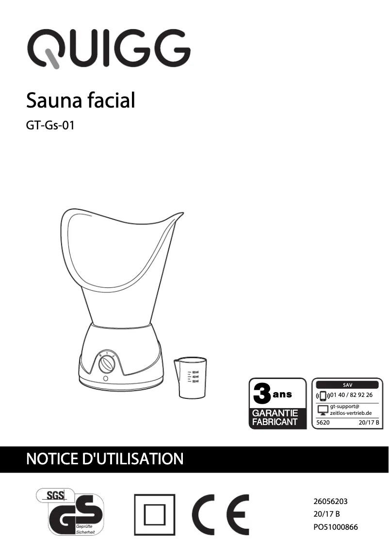 Image de la première page du manuel de l'appareil GT-Gs-01