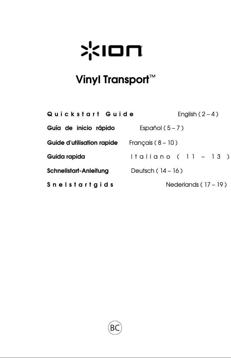 Image de la première page du manuel de l'appareil Vinyl Transport
