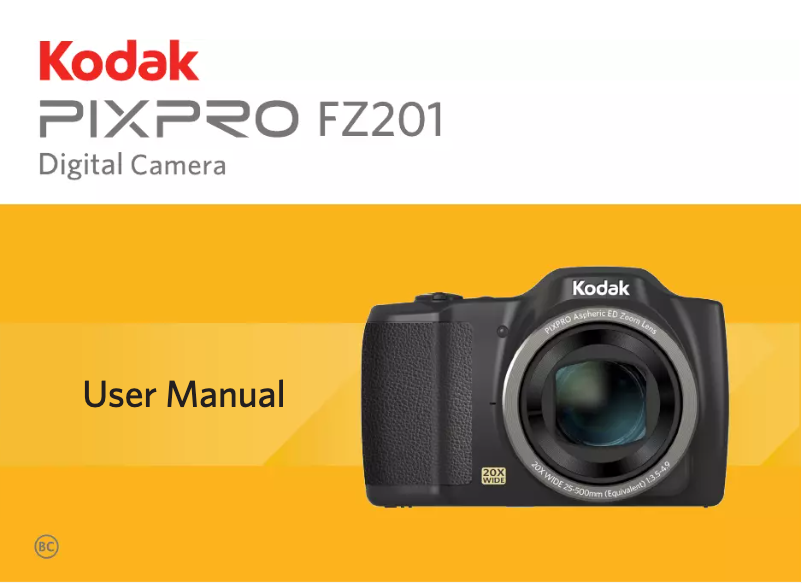 Page 1 de la notice Manuel utilisateur Kodak PIXPRO FZ201