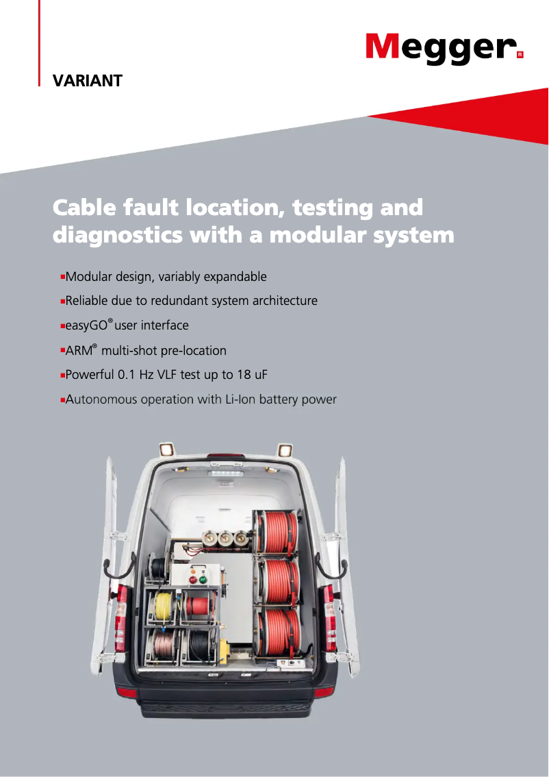 Page 1 de la notice Brochure Megger Variant3