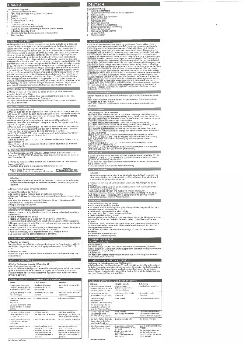 Página 1 del manual Manual de usuario Rowenta CT218