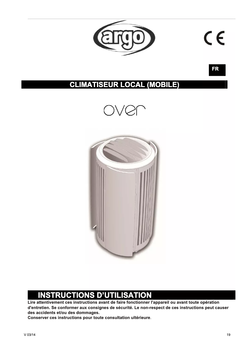 Page n°1 - Manuel utilisateur ARGO Over