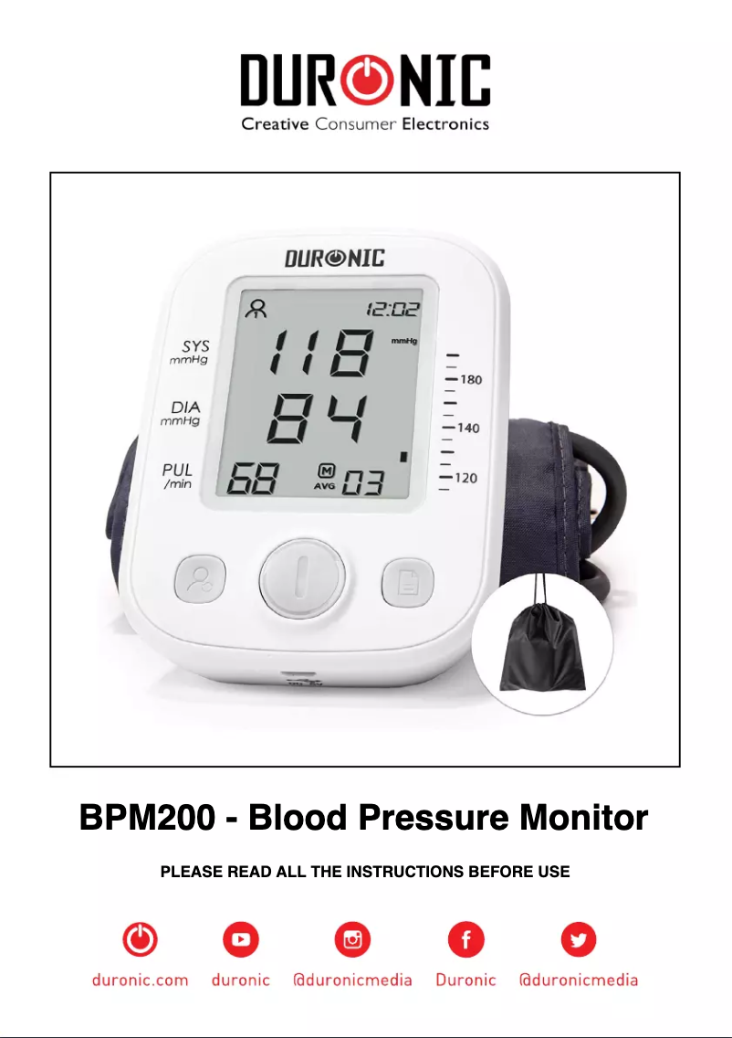 Page n°1 - Manuel utilisateur Duronic BPM200