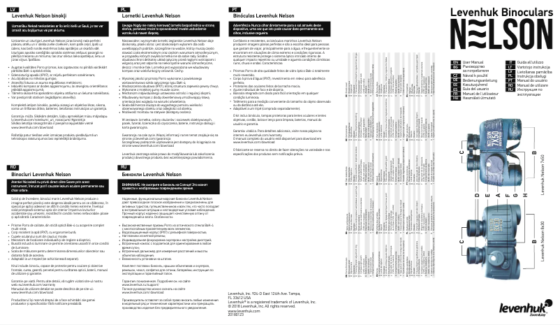 Page 1 de la notice Manuel utilisateur Levenhuk Nelson 7x50