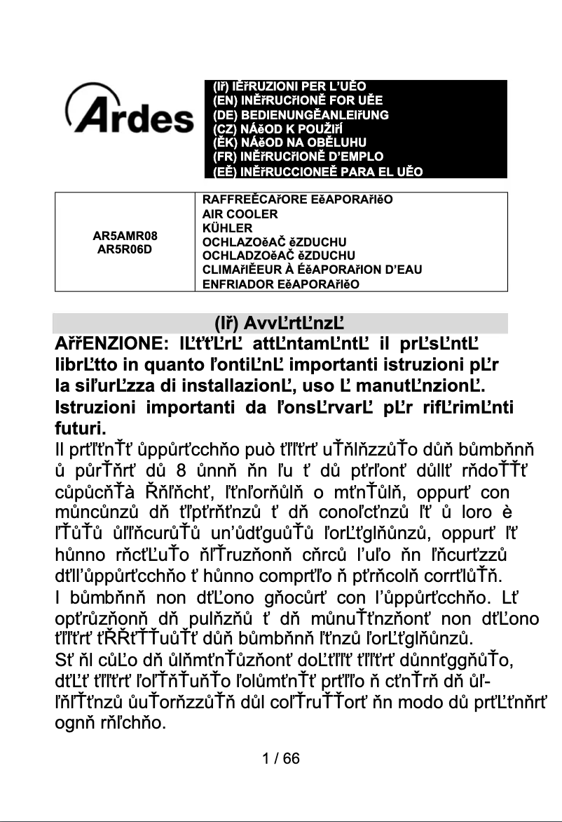 Page 1 de la notice Manuel utilisateur Ardes AR5AMR08
