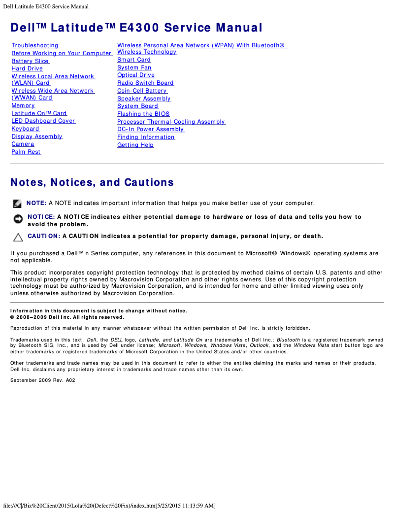 Page n°1 - Manuel utilisateur Dell Latitude E4300