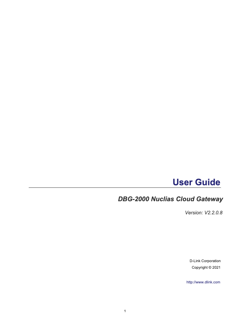 Page 1 de la notice Manuel utilisateur D-Link DBG-2000