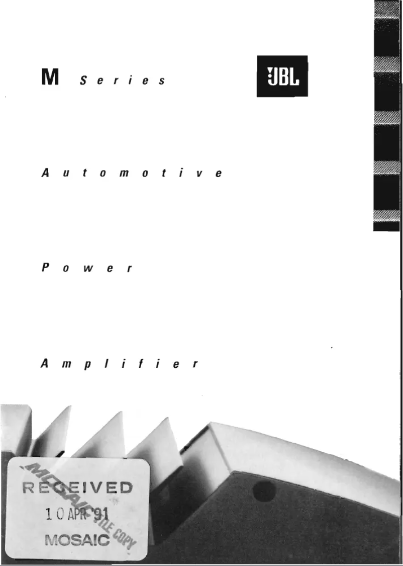 Page 1 de la notice Manuel utilisateur JBL M3