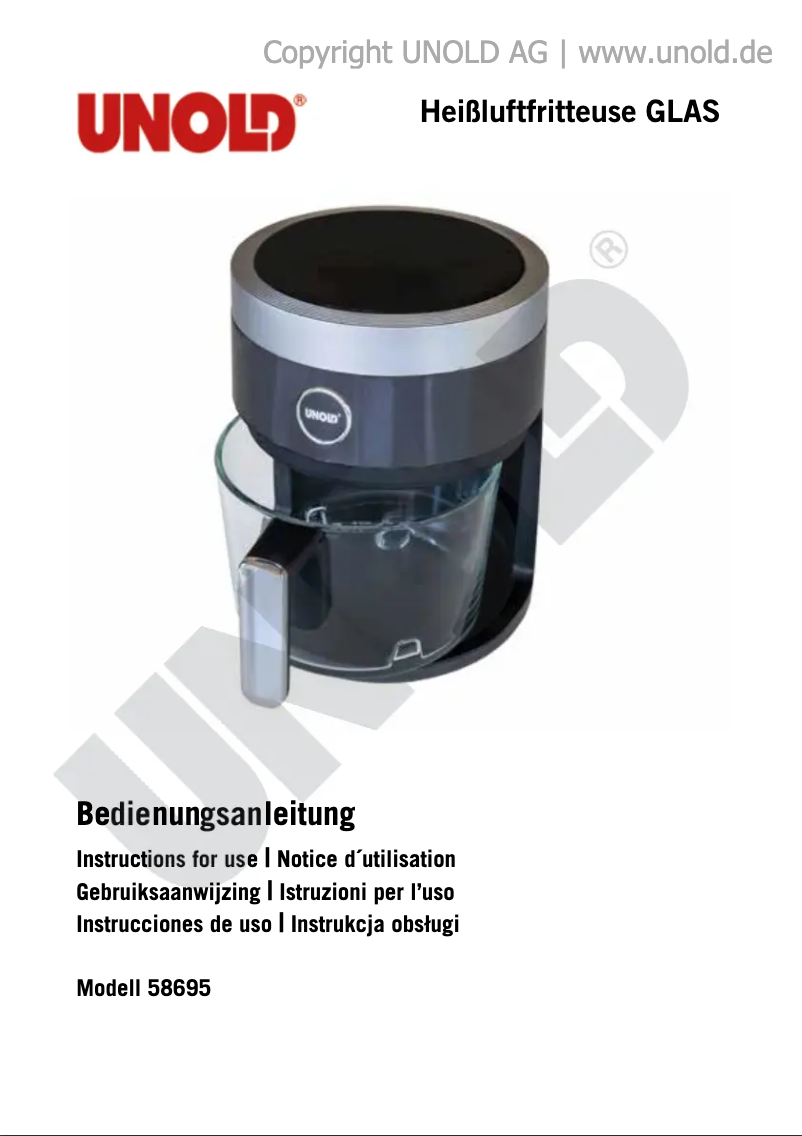 Page 1 of the manual User Manual Unold 58695