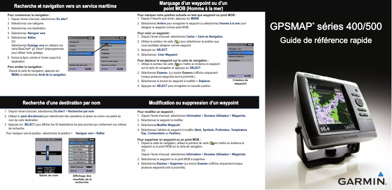 Page 1 de la notice Manuel utilisateur Garmin GPSMAP 420
