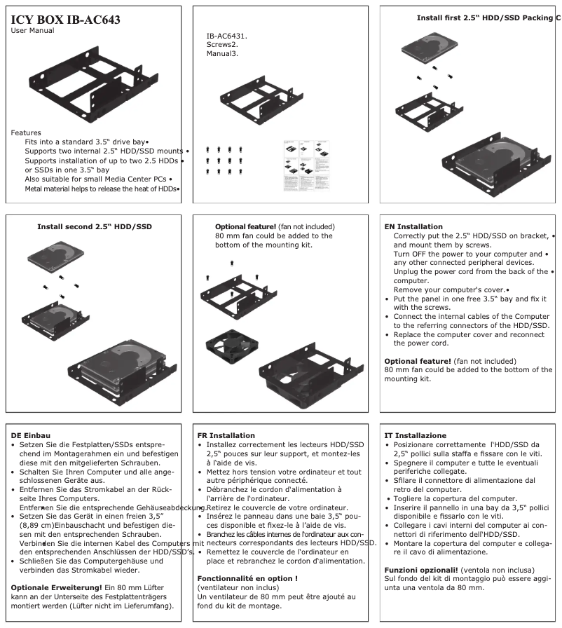Page n°1 - Manuel utilisateur Icy Box IB-AC643