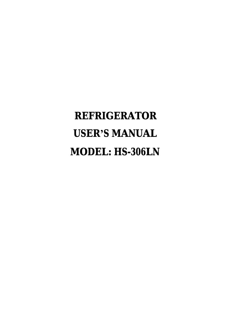 Image de la première page du manuel de l'appareil HS-306LN