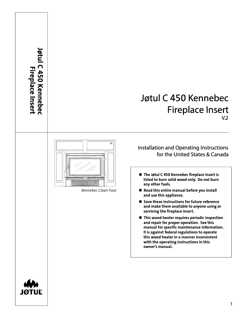 Image de la première page du manuel de l'appareil C 450 Kennebec CF