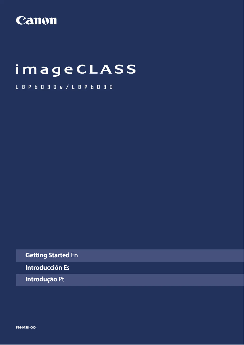 Image de la première page du manuel de l'appareil imageCLASS LBP6030W