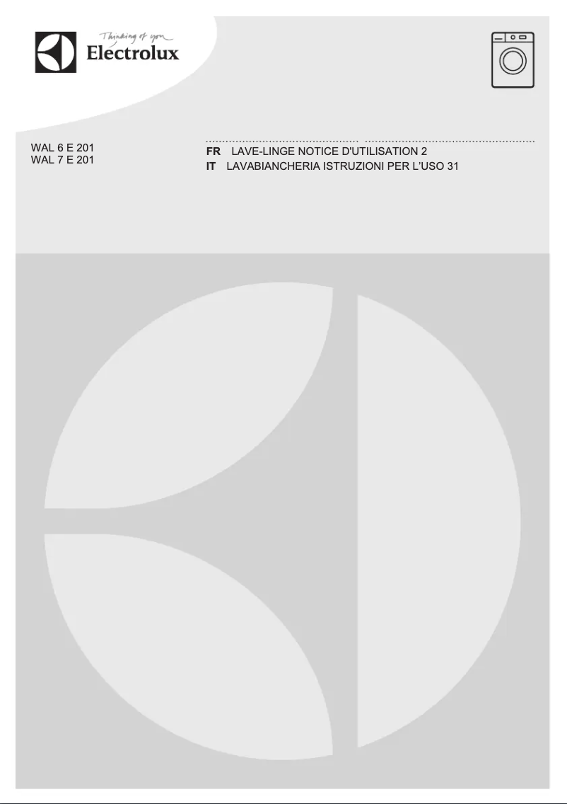 Page n°1 - Manuel utilisateur Electrolux WAL6E201