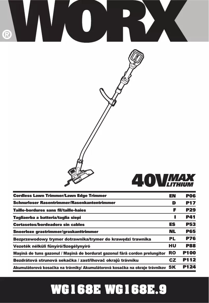 Page 1 de la notice Manuel utilisateur Worx WG168E.9