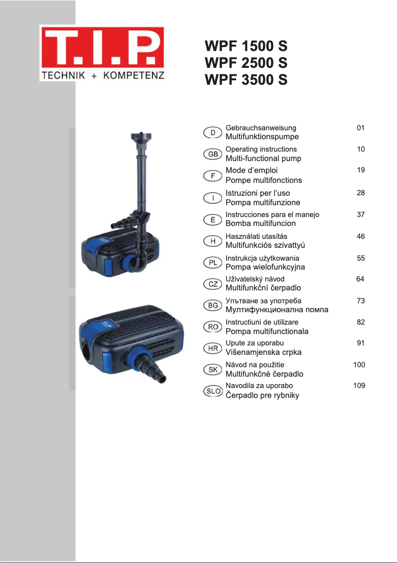 Page 1 de la notice Manuel utilisateur T.I.P. WPF 2500 S