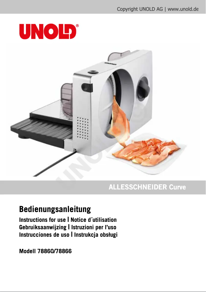 Page n°1 - Manuel utilisateur Unold Curve 78866