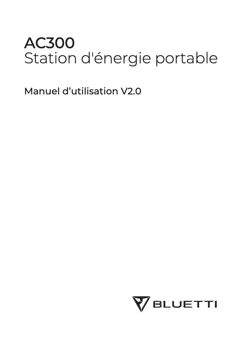 Page 1 de la notice Manuel utilisateur Bluetti AC300