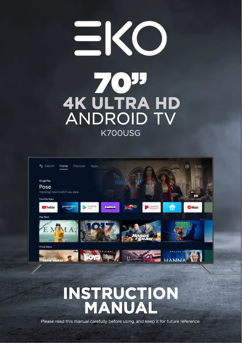 Page 1 de la notice Manuel utilisateur EKO K700USG