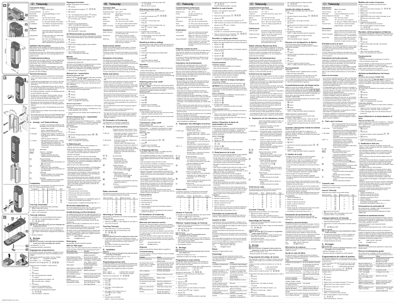 Page n°1 - Manuel utilisateur Sommer Telecody 4071