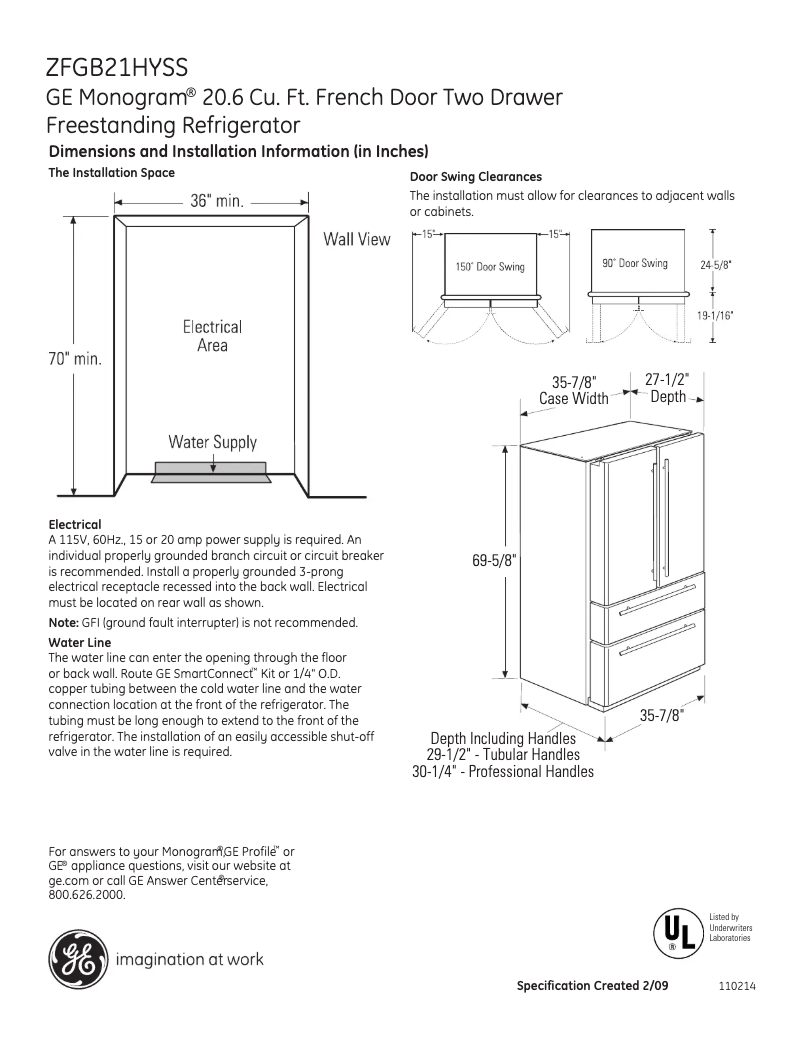 Image de la première page du manuel de l'appareil ZFGB21HYSS