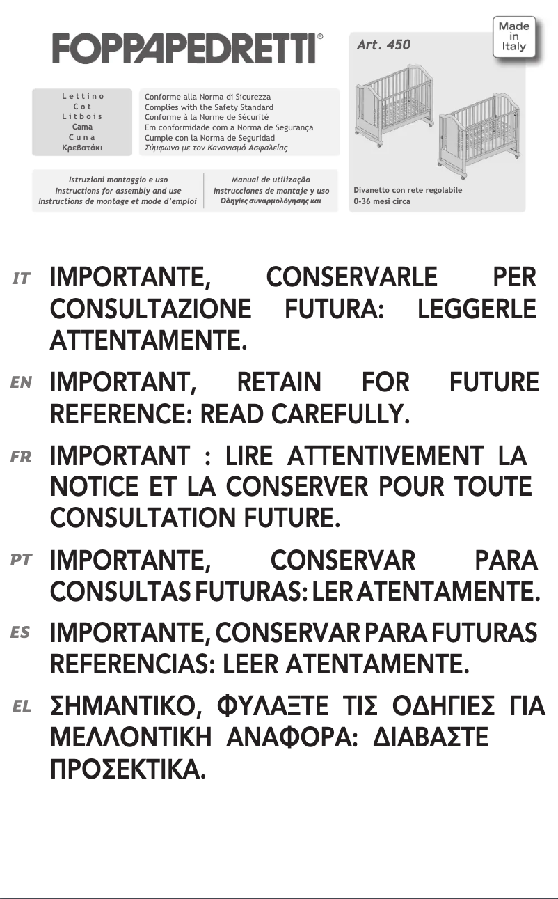 Page n°1 - Manuel utilisateur Foppapedretti Dolcecuore 450