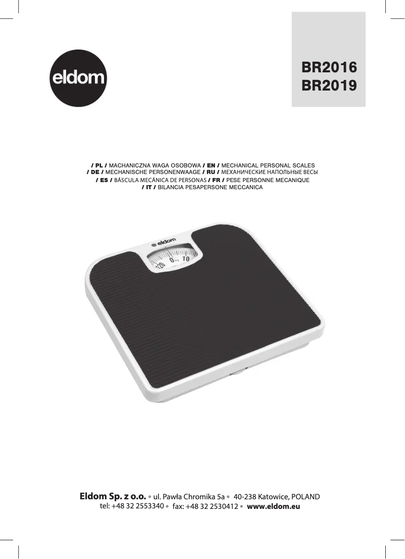 Page 1 de la notice Manuel utilisateur Eldom BR2019