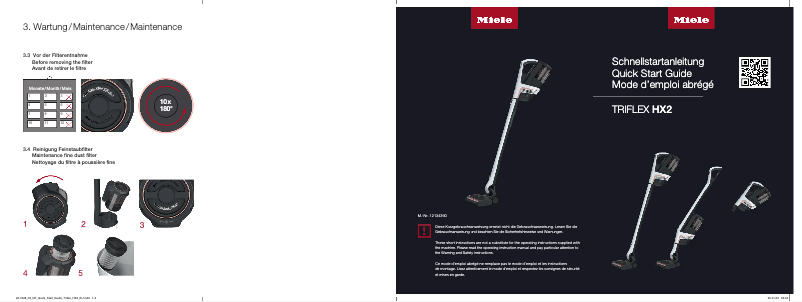 Image de la première page du manuel de l'appareil Triflex HX2 Cat & Dog