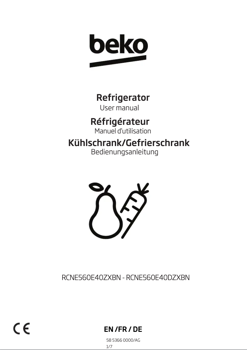 Image de la première page du manuel de l'appareil RCNE560E40DZXBN