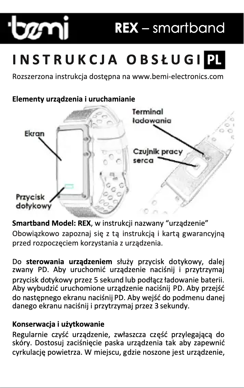 Image de la première page du manuel de l'appareil REX