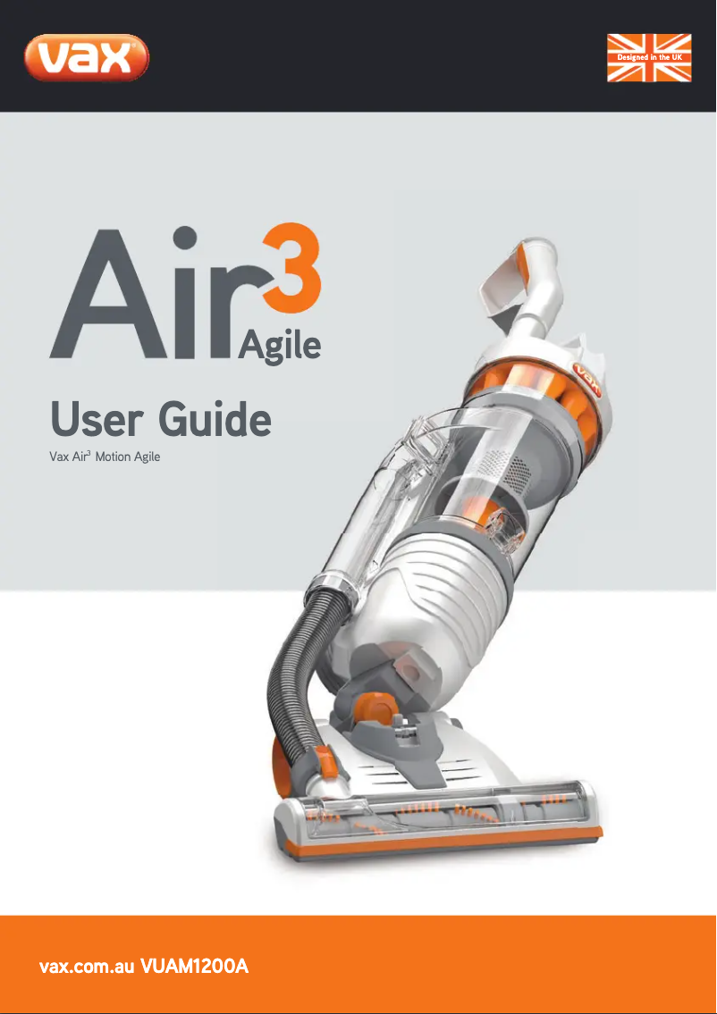 Page 1 de la notice Manuel utilisateur Vax Air 3 Agile VUAM1200A