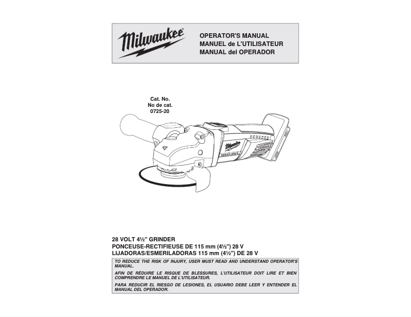 Page n°1 - Manuel utilisateur Milwaukee 0725-21