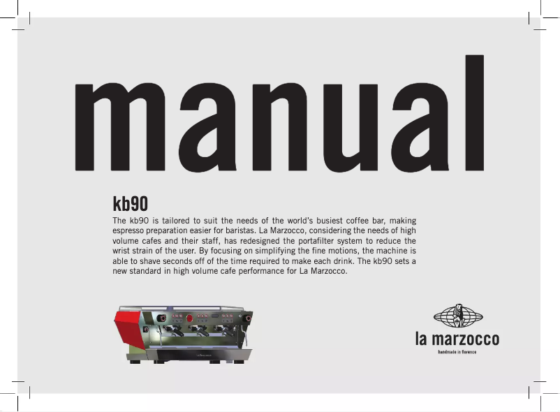 Page n°1 - Manuel utilisateur La Marzocco KB90