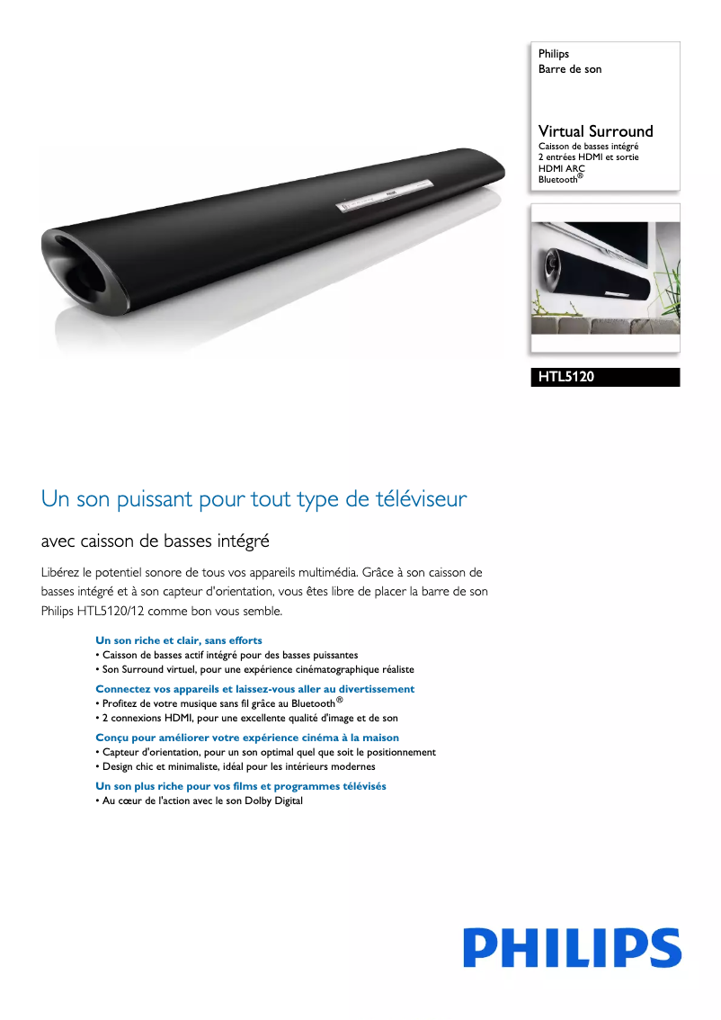 Page n°1 - Fiche technique Philips HTL5120