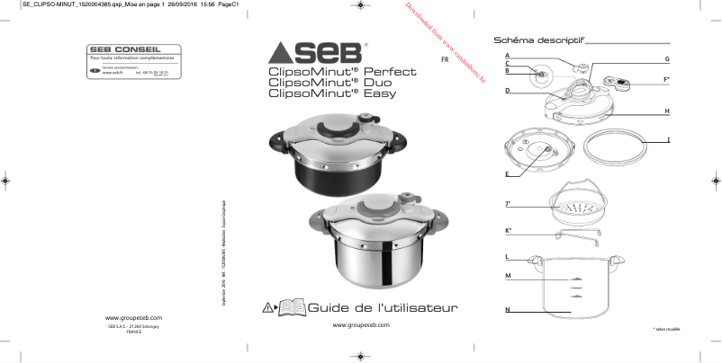 Page 1 de la notice Manuel utilisateur SEB Clipso Minut Duo YY2898