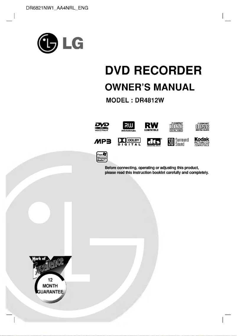 Image de la première page du manuel de l'appareil DR4812W