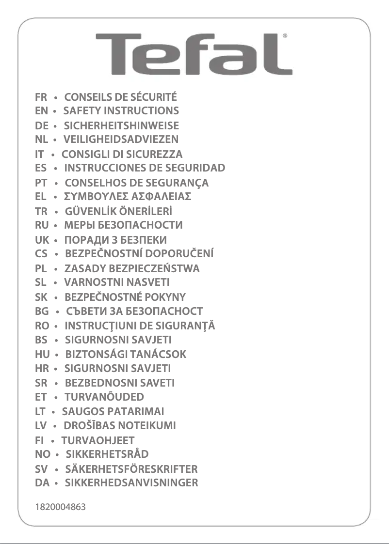Page 1 de la notice Instructions de sécurité Tefal Classic PP1133