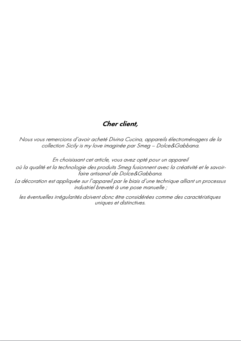 Page 1 de la notice Manuel utilisateur Smeg FAB28RDG