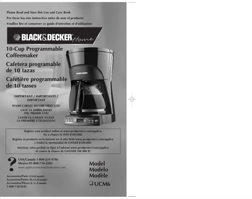Page 1 de la notice Manuel utilisateur Black & Decker UCM6