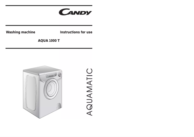 Page n°1 - Manuel utilisateur Candy LBAQ1000T-80