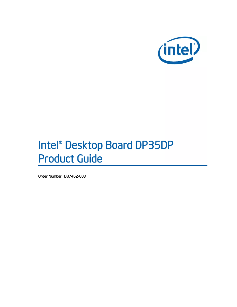 Page 1 de la notice Manuel utilisateur Intel DP35DPM