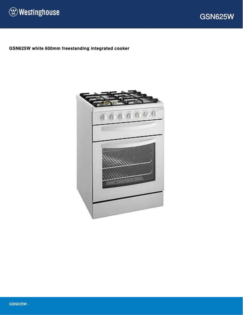 Image de la première page du manuel de l'appareil GSN625W