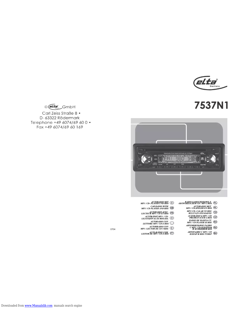 Page 1 of the manual User Manual Elta 7537N1