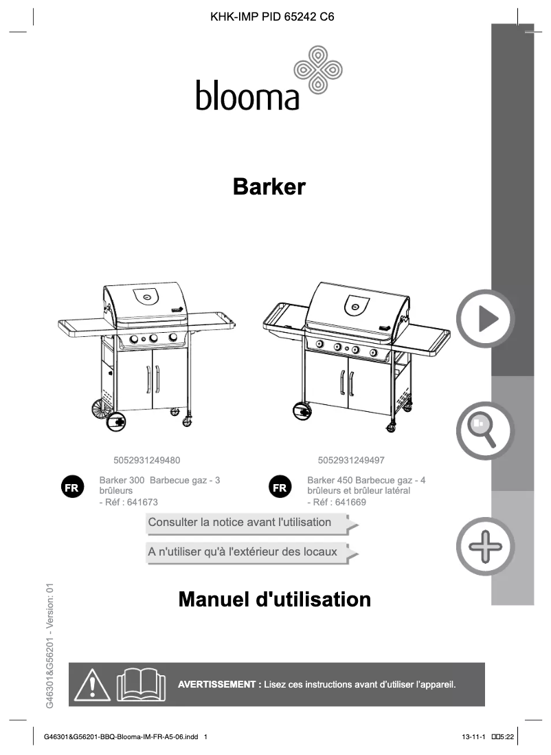 Image de la première page du manuel de l'appareil Barker